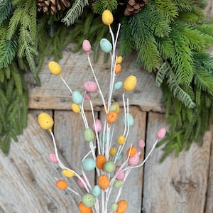 25&quot; Easter Egg Floral Spray, Egg Spray, Easter Decor, Easter Picks, Egg Pick, Wreath Supply