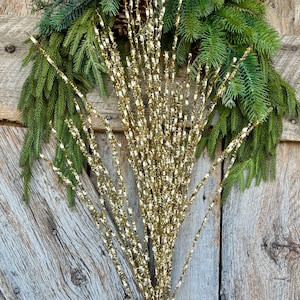 36&quot; Gold Spray, Gold Christmas Spray, Christmas Tree Spray, Christmas Tree Topper Spray, Christmas Picks and Stems, 65316-GOLD