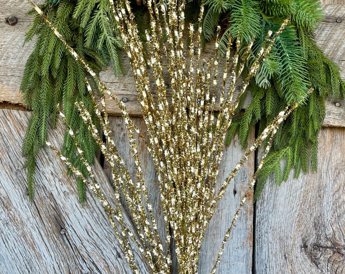 36" Gold Spray, Gold Christmas Spray, Christmas Tree Spray, Christmas Tree Topper Spray, Christmas Picks and Stems, 65316-GOLD