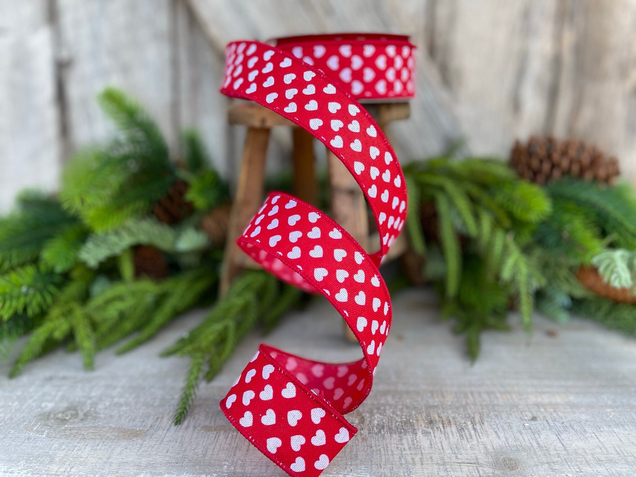 5 inch Red Ribbon for Crafts, Valentine Ribbon, Christmas Ribbon, Wired  Ribbon for Wreaths, Red Ribbon for Bows, Wreath Ribbon