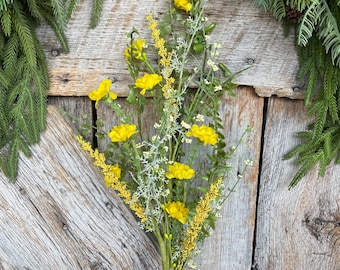 28" Yellow Wildflower Spray, Yellow Floral, Yellow Wildflower Floral, Yellow Filler Floral, Floral, Wreath Supply, Floral Supply, 6373YW