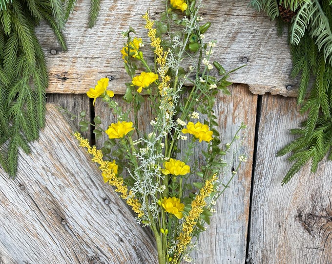 28" Yellow Wildflower Spray, Yellow Floral, Yellow Wildflower Floral, Yellow Filler Floral, Floral, Wreath Supply, Floral Supply, 6373YW