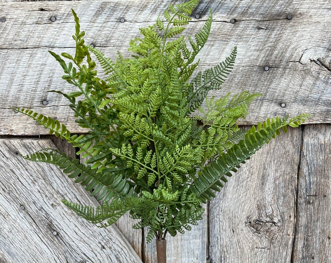 18" Real Touch Fern Bush, Artificial Fern Bush, Greenery Bush, Spring Greenery, Greenery,  Greenery, Craft Supply, Floral Supply, 84248