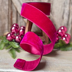 Pink Farrisilk velvet wired ribbon - 2.5”