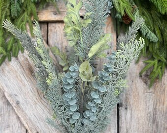 32" Mixed Pine Cypress Bundle, Christmas Greenery, Frosted Pine Cypress Bundle, Christmas Eucalyptus, 83944