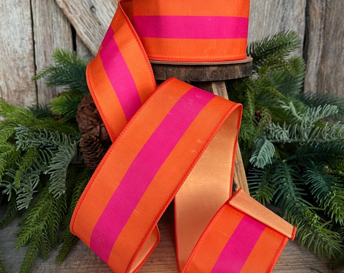 2.5" Orange Pink Halloween Ribbon