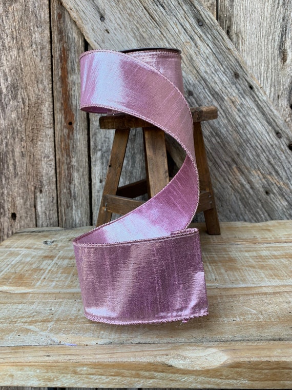 Farrisilk 4 x 10 YD Hot Pink Velvet Luster Wired Ribbon