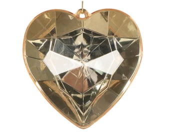 8" Gold Heart Jewel Ornament, Farrisilk Heart Ornament, Valentine Heart, Wreath Attachment, Jewel Heart, Heart Ornament, Heart Decor