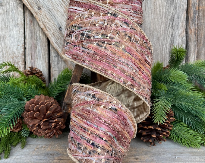 4" Mystic Weave Ribbon, Farrisilk Ribbon, Christmas Tree Ribbon