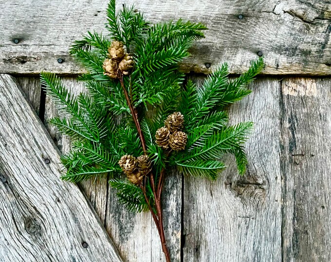 Pine spray, pine cone spray, Christmas greenery, Christmas spray, Christmas pick, Christmas pine, wreath supply