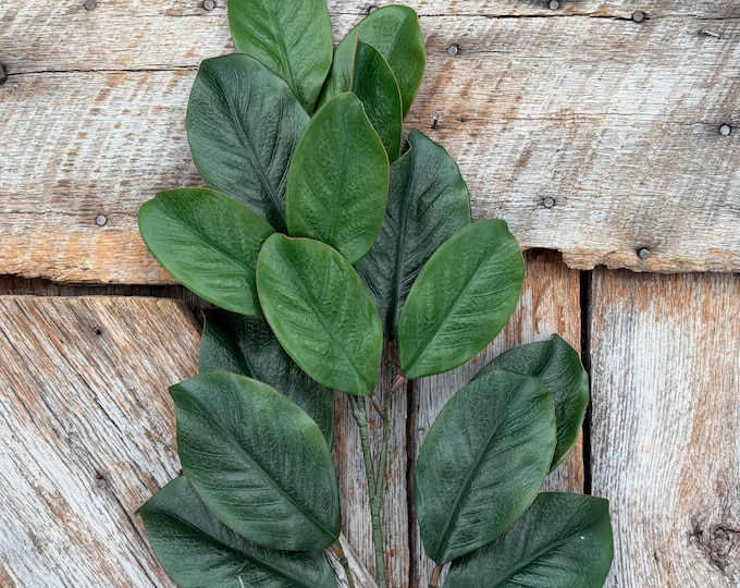 28" Green Magnolia Stem, Christmas Greenery