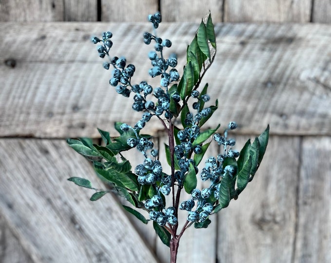 Blueberry spray, blueberry floral, blueberry pick, summer blueberry, floral stem, wreath supply, artificial bluebery floral stem, 62690BL