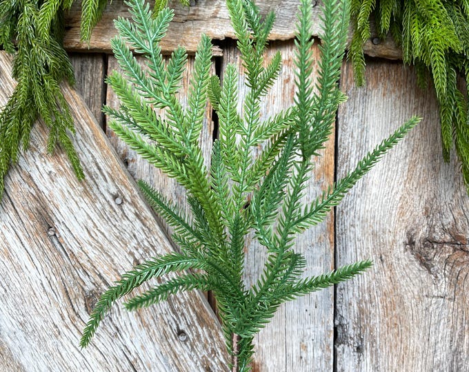 20" Norfolk Pine Spray, Real Touch Norfolk Pine, Artificial Pine Spray, Christmas Greenery