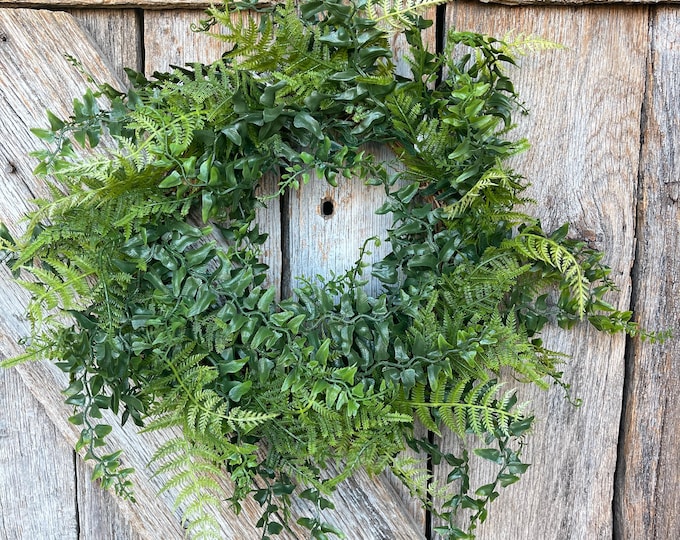 18" Fern Wreath, Front Door Wreath,  Green Wreath, Everyday Wreath for Front Door