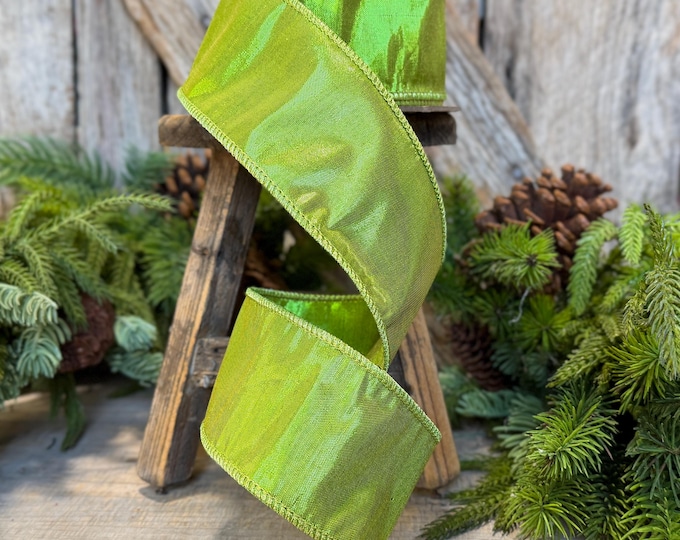 2.5" Lime Green Ribbon, Halloween Ribbon, Christmas Ribbon