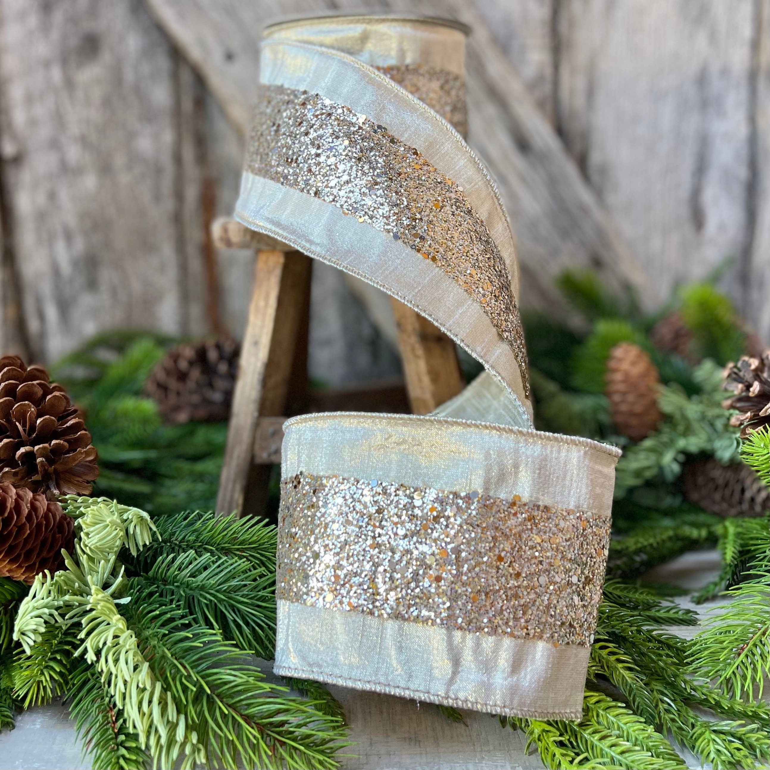 Silver & Platinum Christmas Ribbon