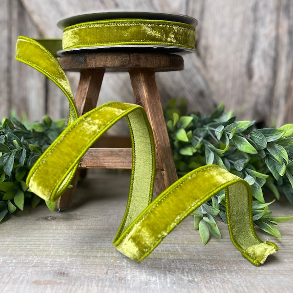 Green Velvet Ribbon - Etsy