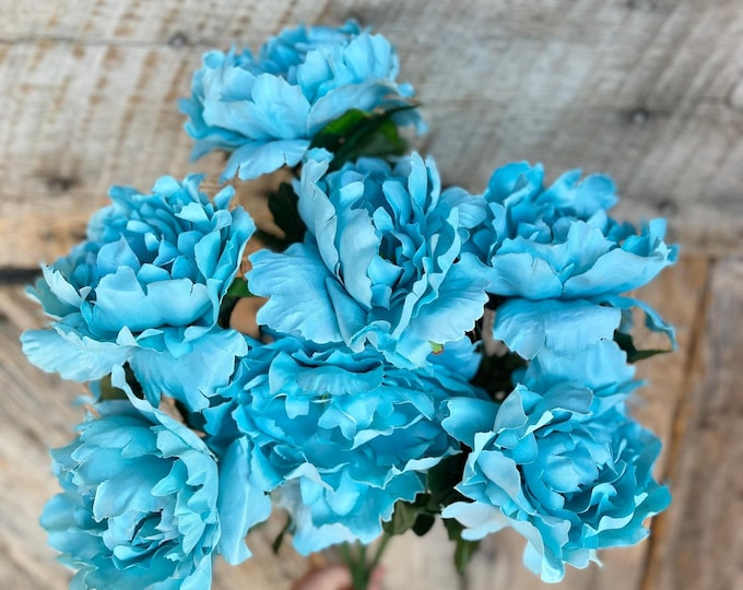 22" Turquoise Floral Bush, Teal Flowers, Aqua Floral, Turquoise Floral, Floral, Wreath Supply, Floral Supply, 55937
