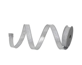 1" Silver Random Stripes Ribbon, Farrisilk Ribbon, Silver Random Stripes RIbbon, Christmas Tree Ribbon, Ribbon for bows, RS161-53