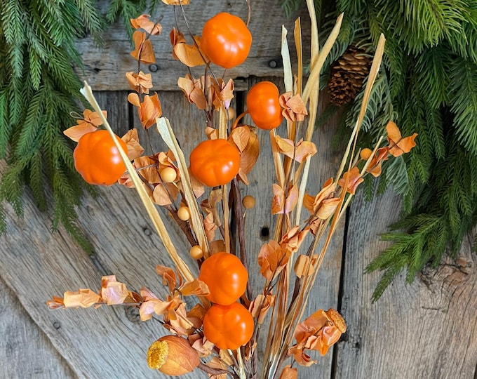 20" Fall Pumpkin Greenery Bush, Fall bush, Mini Pumpkin greenery, wreath supply, Fall Floral Bush, Fall Florals, Fall Filler, 40167-OR