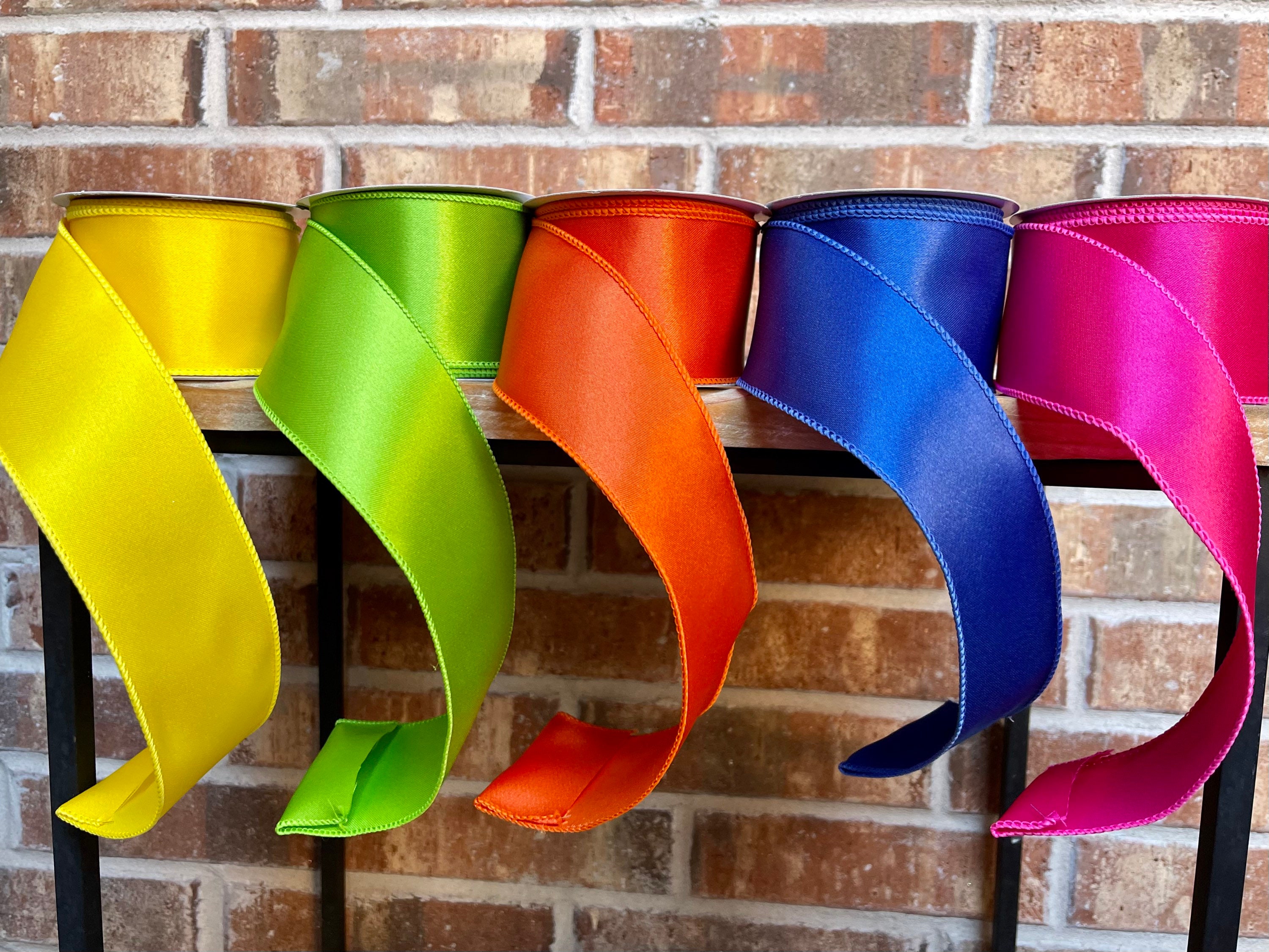 Wired ribbon, colorful ribbon, summer ribbon, 2.5 inch ribbon, luxury