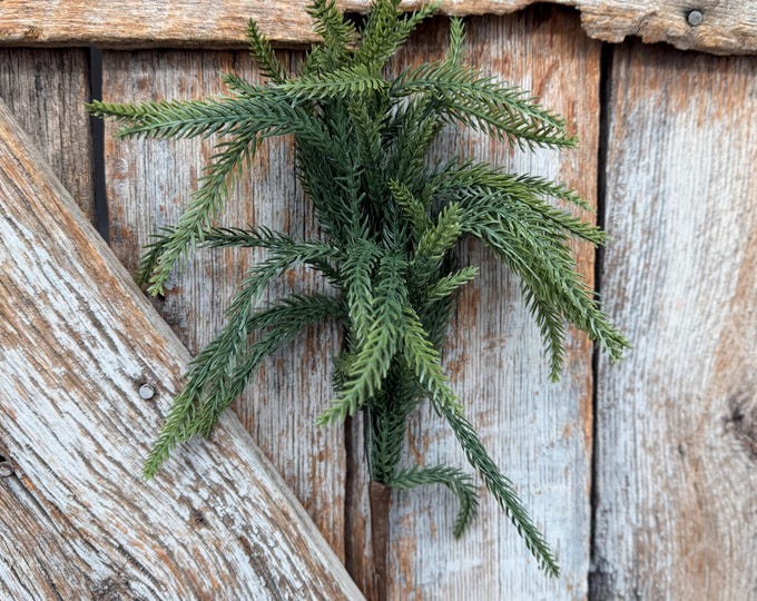 18" Norfolk Pine Spray, Real Touch Norfold Pine, Artificial Pine Spray, Christmas Greenery, Pine Spray, Artificial Greenery