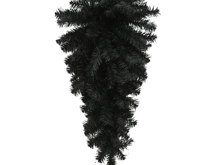 24" Black Teardrop Pine Swag, Swag Base, Black Pine Wreath, Halloween Decor, Halloween Wreath Supply, Black Pine Wreath, 82298-BK