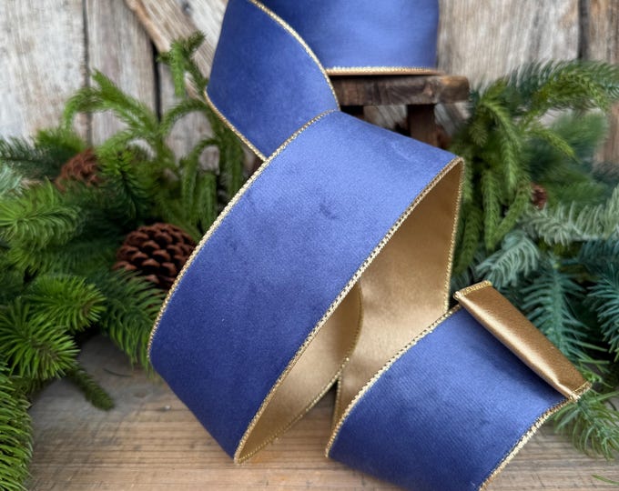 2.5" French Blue Velvet Ribbon