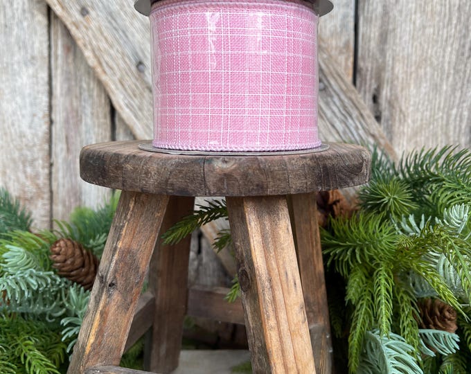 2.5" Pink Wired Ribbon, D. Stevens Ribbon, Wired Ribbon, Destash Ribbon, Ribbon for Wreaths, Ribbon for Bows