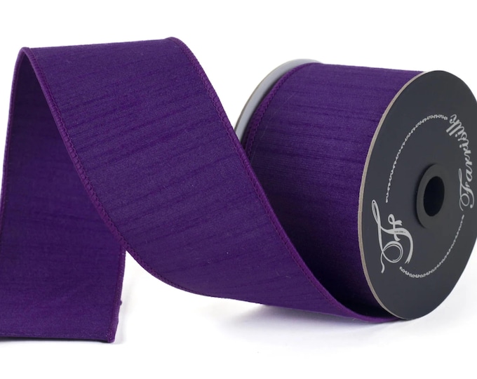 2.5” Purple  Ribbon, Farrisilk ribbon, wired ribbon, Jewel Tone Ribbon, Christmas Ribbon, Purple ribbon, RK609-72