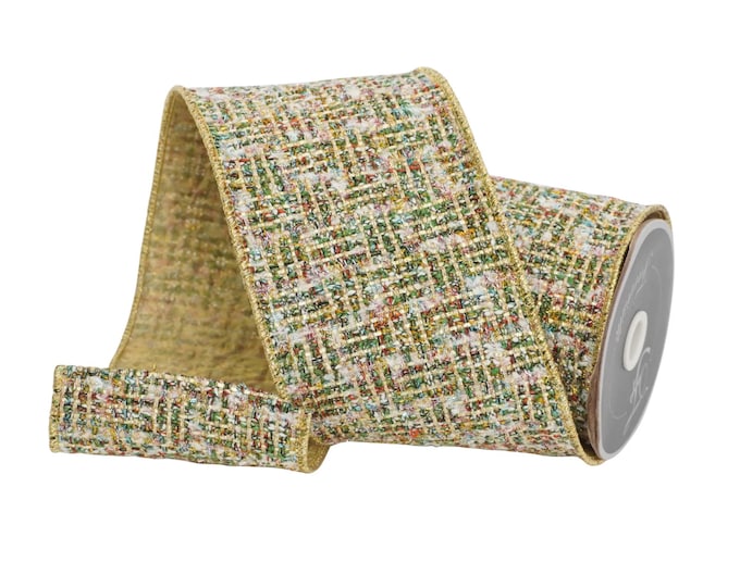 4" Holiday Hues Tweed Ribbon by Farrisilk, Christmas Tree Ribbon
