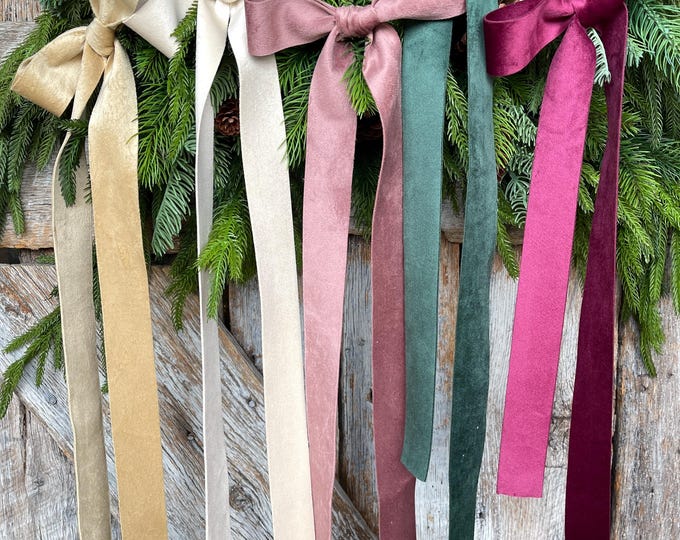 1.5" Pecan Brown Velvet, Double Faced Velvet Ribbon, Unwired Velvet Ribbon