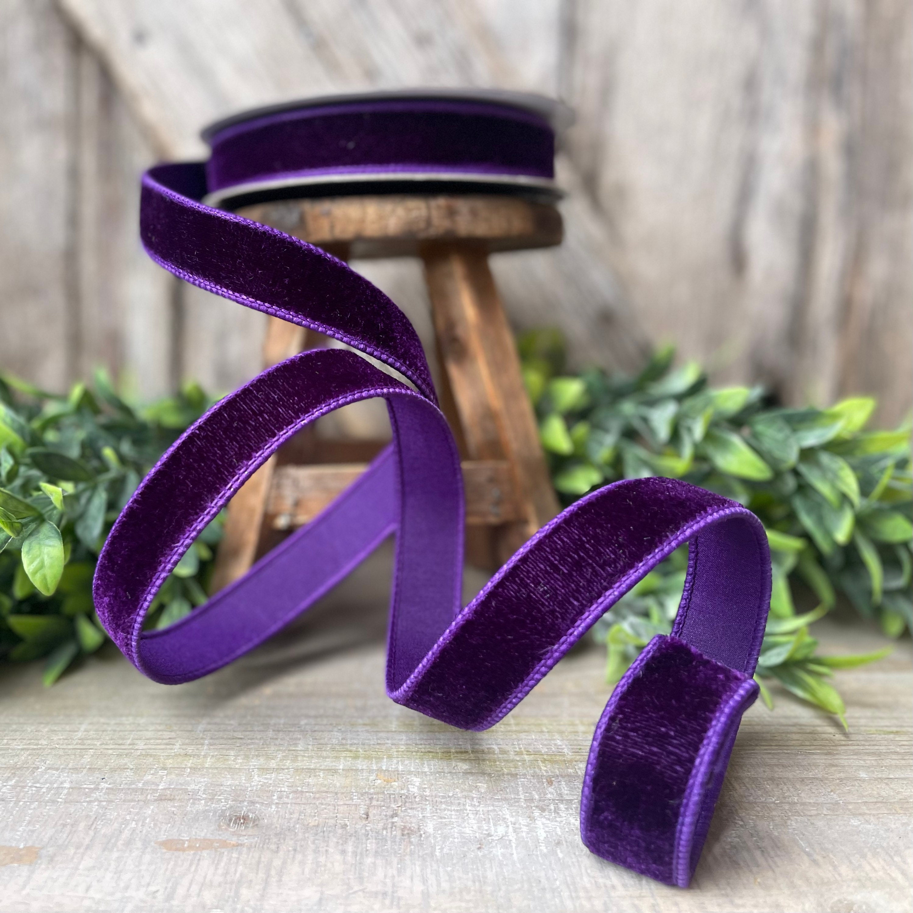 Vintage purple velvet ribbon, 2.5” - Greenery Market