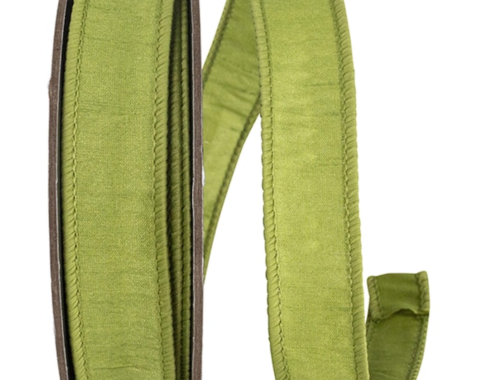 1" Moss Green Ribbon, Wired RIbbon, CHristmas RIbbon, Olive Green RIbbon, Green Grass Ribbon, Christmas Tree Ribbon, Dupioni Ribbon