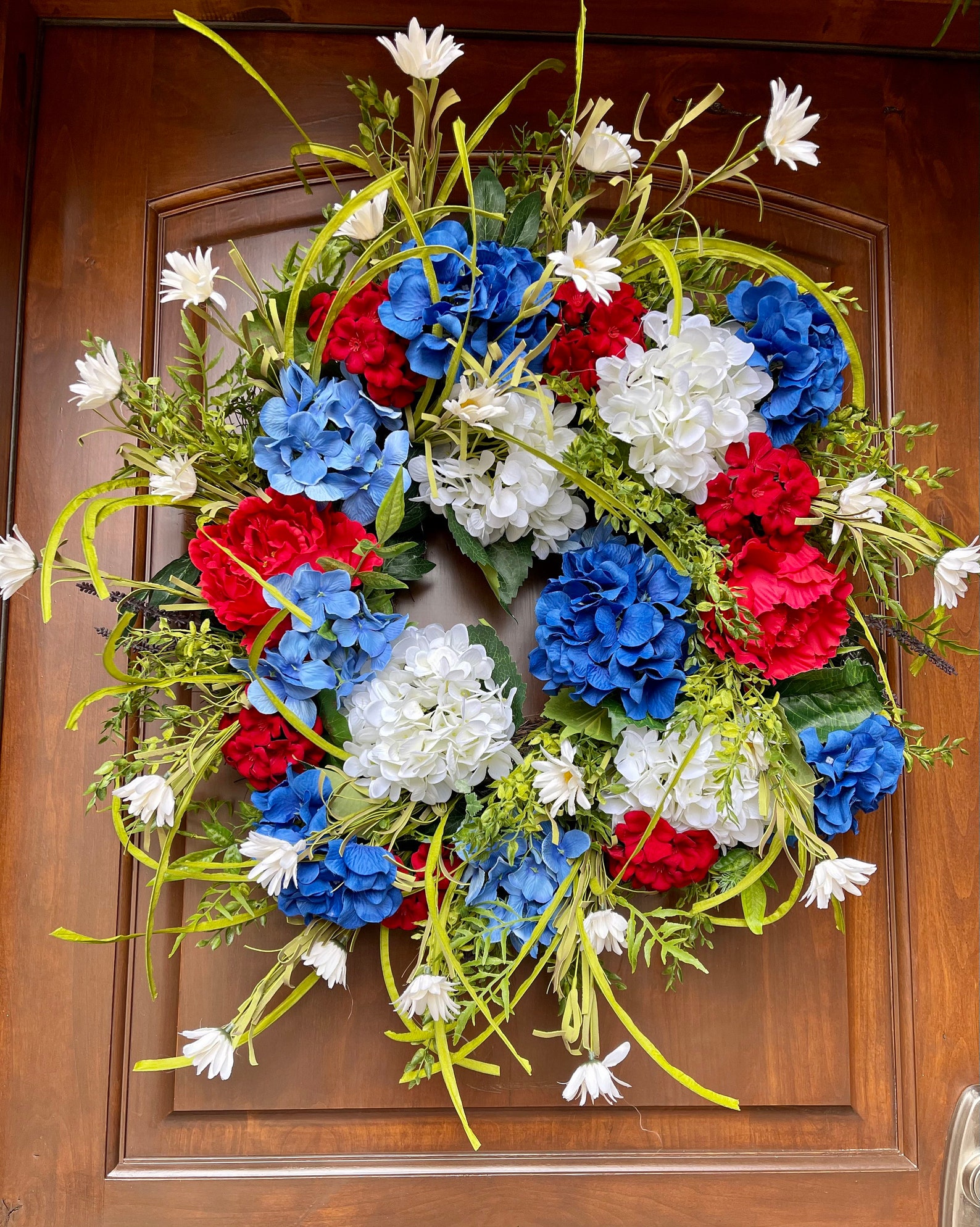 Red White Blue Wreath Patriotic Wreath Fourth of July Etsy