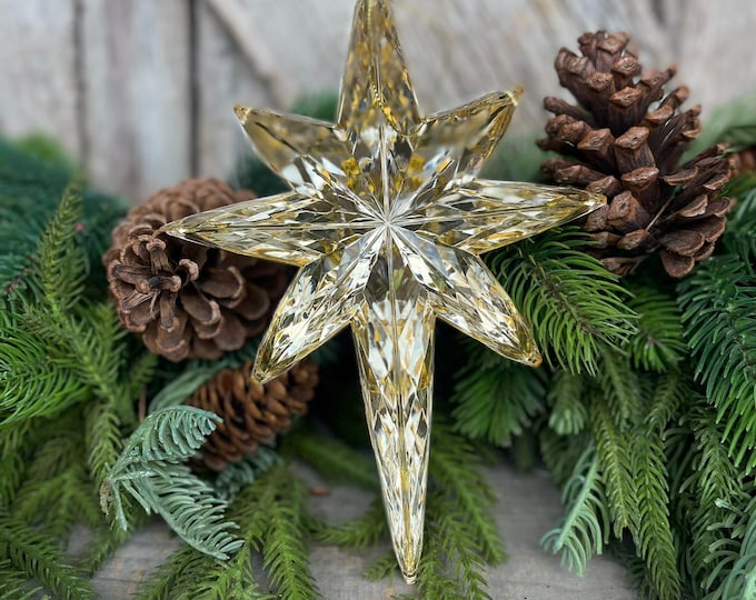 8" Gold Star Ornament, Bethleham Jewel Oranament, Star Ornament, Christmas Star Ornament, Christmas Ornament, Gold Star, Bethleham Star