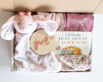 Baby Girl Gift Box, Bunny Lovey, Guess How Much I Love You, Floral Set