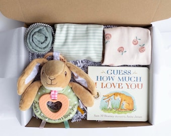 Baby Girl Gift Box: Bunny, Board Book, Bodysuits, Washcloth
