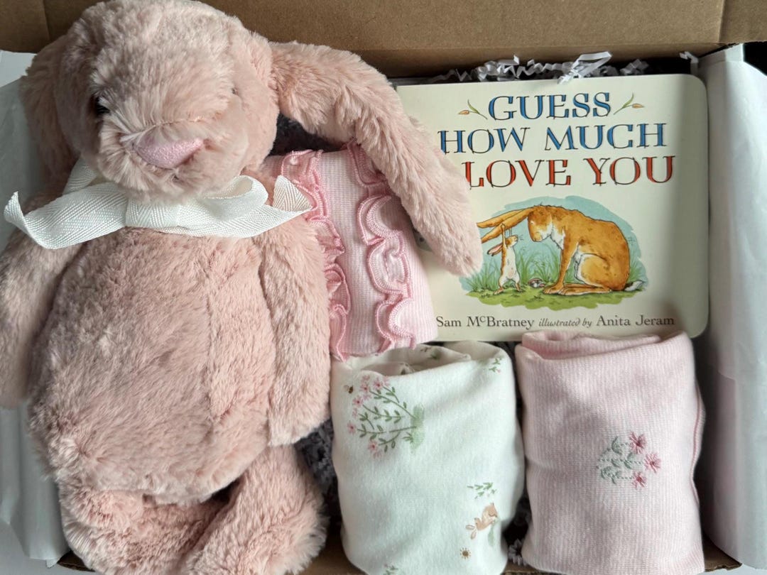 Baby Girl Pink Bunny Gift Box - New Baby Gift Set for Girl, Gift for ...