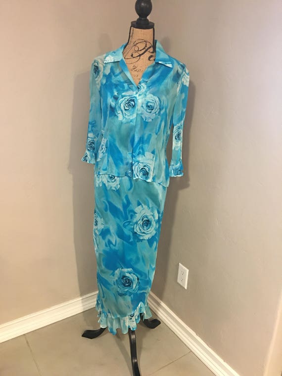 Vintage Two Piece Tea Length Sleeveless Dress with Jacket Vintage Two Piece Tea Length Sleeveless Dress with Jacket