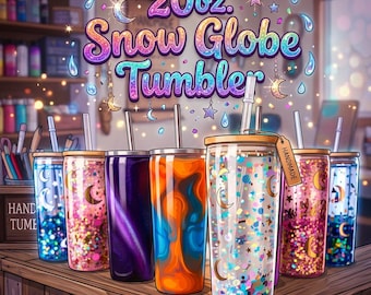 20oz Snow Globe Tumbler | Custom Glitter Cup | Personalized Gift | Acrylic Tumbler with Lid and Straw