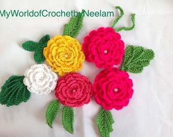 Flower Garland Crochet Pattern, Flower Pattern, PDF download
