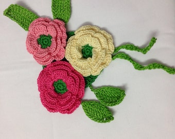 PDF Flower Clip PATTERN - Crochet Flower Pattern - Flower Tutorial - Crochet Pattern -by Neelam