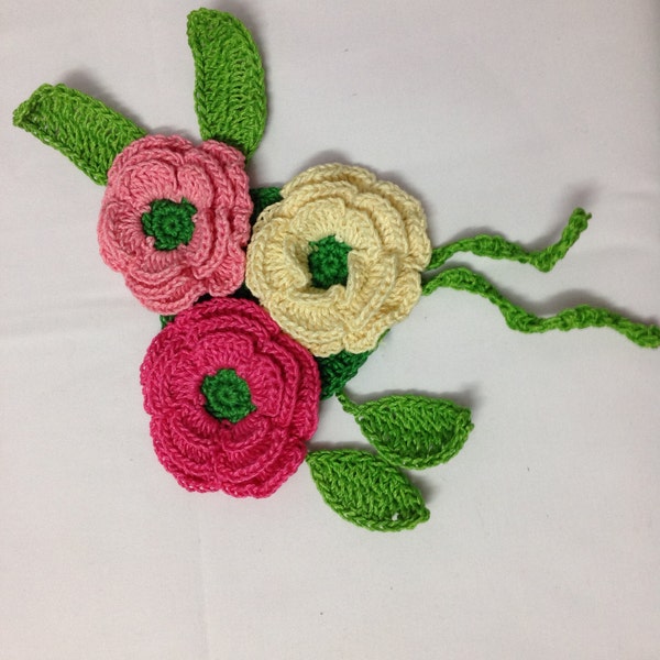 PDF Flower Clip PATTERN - Crochet Flower Pattern - Flower Tutorial - Crochet Pattern -by Neelam