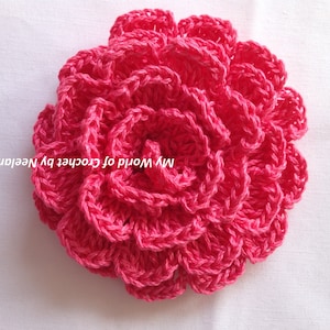Easy crochet flower pattern, rose crochet Tutorial, step by step pattern, flower pattern, DIY flower ornament, PDF DOWNLOAD #38
