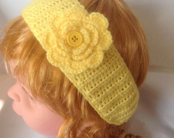 DIY Head band flower, ear warmer  crochet pattern