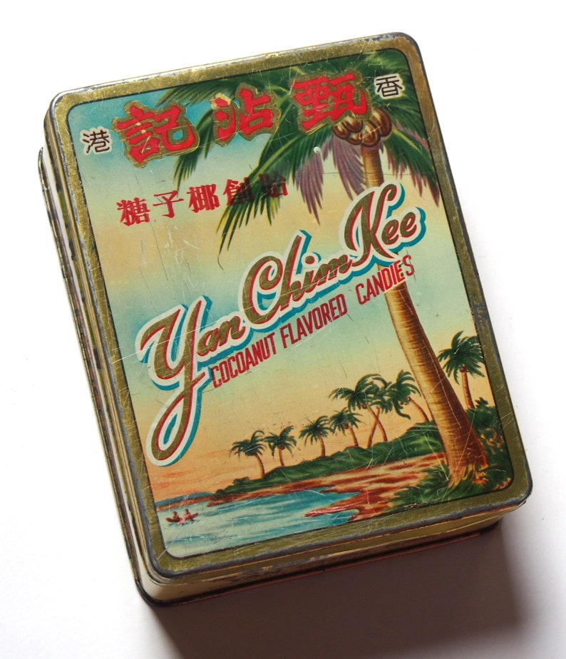 Vintage Yan Chim Kee Chinese Cocoanut Flavored Candies Tin | Etsy
