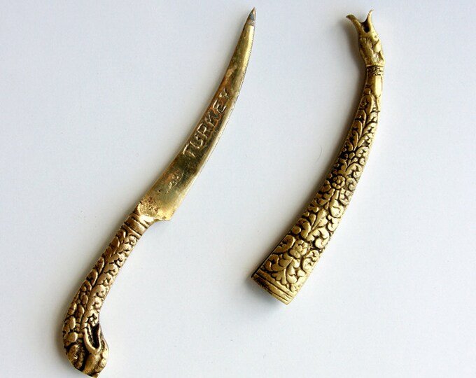 Vintage Brass Letter Opener Ornate Envelope Opener Oriental Etsy