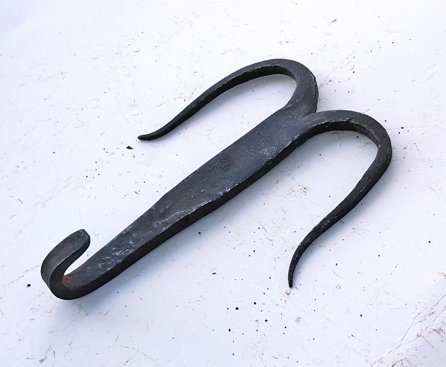 Antique hand iron hooks Vintage butcher hooks Primitive Etsy