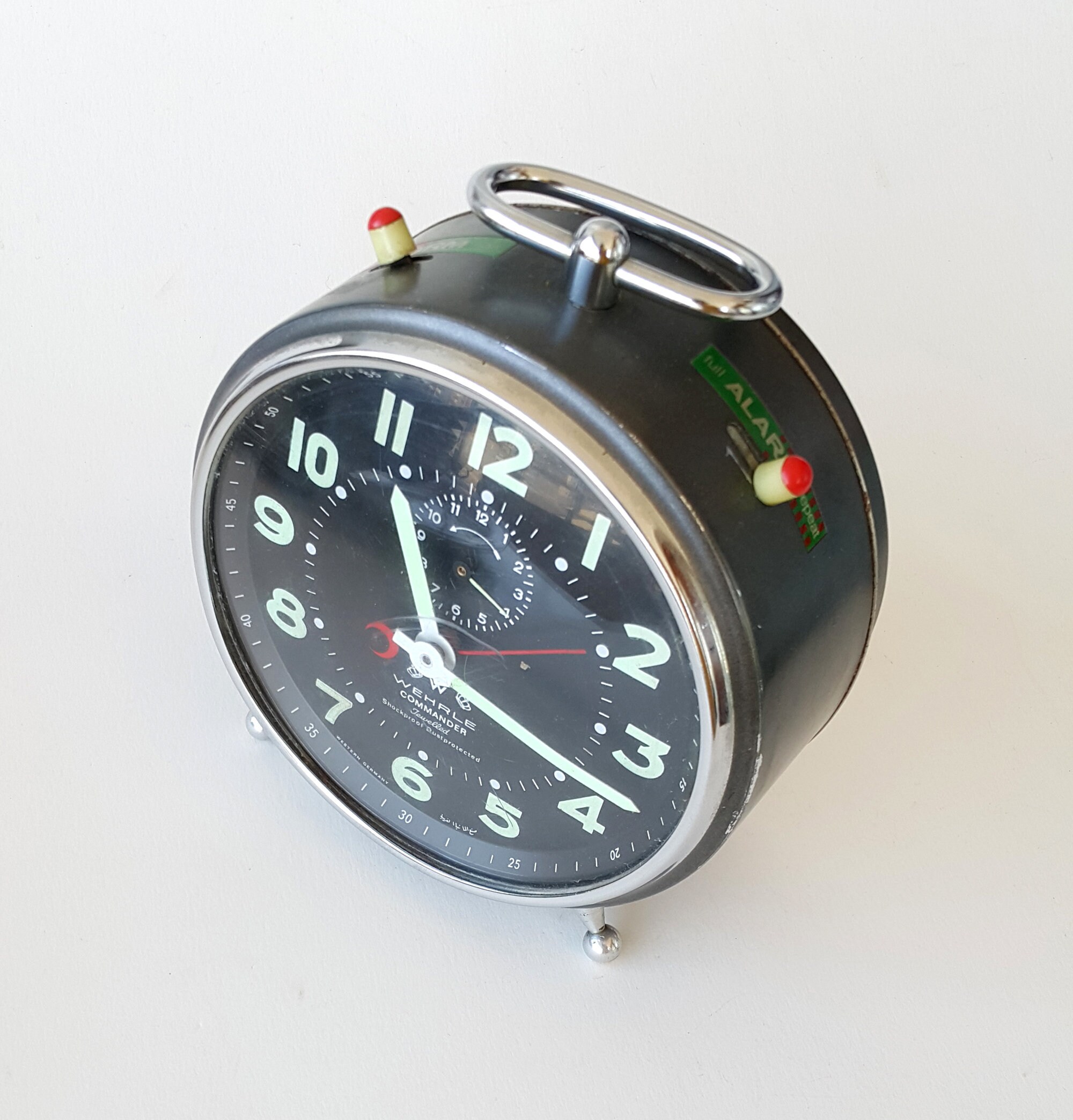 Vintage Wehrle Alarm Clock Commander Jewelled Wind up Desk Etsy